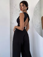 Women'S Elegant Sexy Romantic Backless Sleeveless Top (Women'S Clothing - Top) - Black