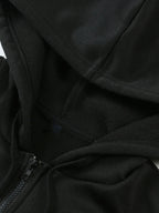 2026 Women's Hoodie DC Batman Catwoman Character Bat Logo Print Zip-Up Open Front Hooded Top Trendy Women's Jacket - Black