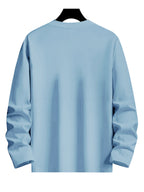 Set of 3 - Men'S 100% T-Shirts with Letter Design, Essential Long Sleeve Tee for Casual Outings, Breathable Top for Spring And Autumn - Combination Color 3