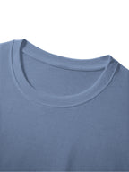 100% Cotton Men's T-Shirt, Cotton Fabric, Airplane Print, Lightweight, Breathable, Sweat-Absorbent, Essential Summer Daily Top - Blue