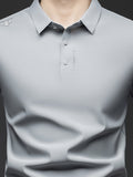 Men'S Summer Short Sleeve Polo Shirt, 3D Structured Collar, Durable And Non-Collapsing, Neckline And Shoulder Line Shaping, Moisture Wicking And Breathable, Non-Sweaty for Long Sitting - SINBOS - Light Grey