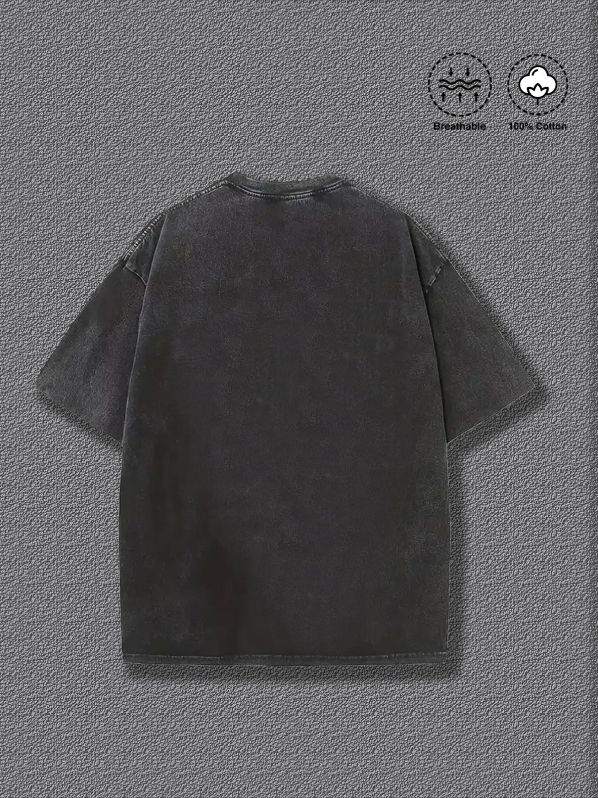 Men's 100% Pure Cotton Short-Sleeve T-Shirt, Summer Casual Versatile Crew Neck Top with Geometric Line Abstract Art Print, Breathable and Sweat-Wicking Fabric, Vintage Washed Distressed Style, Suitable for Daily Commuting, Parties, and Running - Black