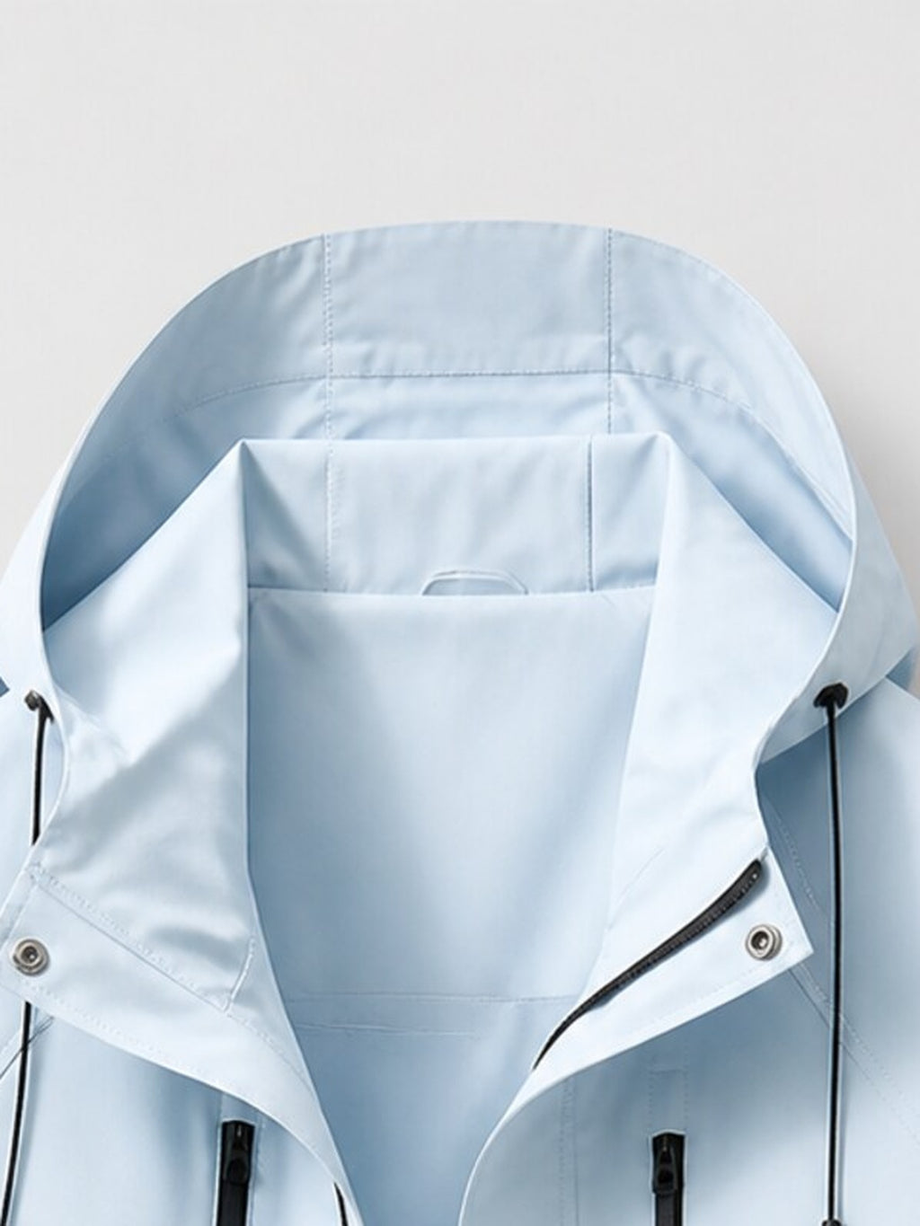Men'S Hooded Utility Outdoor, Polyester Multi-Pocket Zip Outerwear Fall Travel, Hiking And Daily Wear - Light Blue