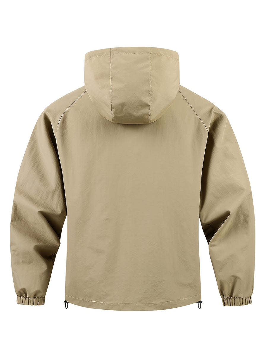 Chunqiu Men's Outdoor Hiking Lightweight Breathable Hooded Jacket - Khaki