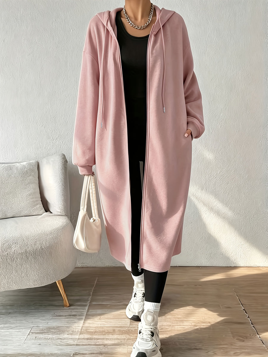 Women's Fashion Color-Block Zip-Up Jacket with Various Butterfly Pattern Prints - Peach