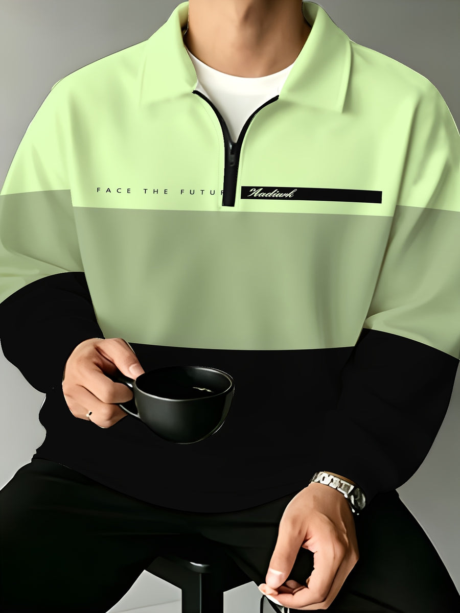 Men's Fashion Half-Zip Sweatshirt, Casual Novelty Men's Sweatshirt, Essential Choice for Home and Leisure - Mixed Color 3