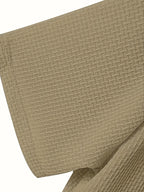 Men's Solid-color Polo Shirt with a Contrasting Button Placket Featuring a Light Business Style Design. The Fabric Is Breathable and Comfortable, Keeping You Cool in Summer. Perfect for Everyday Casual Wear and Outings, Available in Multiple Colors. - Khaki