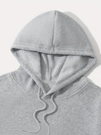 Men's -Lined Hooded Sweatshirt, Casual Versatile Fashion Streetwear Pullover Hoodie - Grey