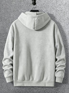 Warner Licensed Men'S Autumn Hooded Sweatshirt, Reinforced Ribbed Cuffs, Breathable Polyester Fabric, Hip-Hop Street Style Distorted Heart Wolf Pattern, Suitable for Retro Hip-Hop Outfits, Urban Trendy Men, Practical Kangaroo Pouch - 【Light Grey】