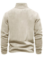 Men'S 5pcs Versatile Basic Fleece Sweatshirt, Half-Zip Stand-Up Collar Autumn And Winter Long-Sleeved Top - Mint Green + Navy Blue + Slate Blue + Sky Blue + Apricot