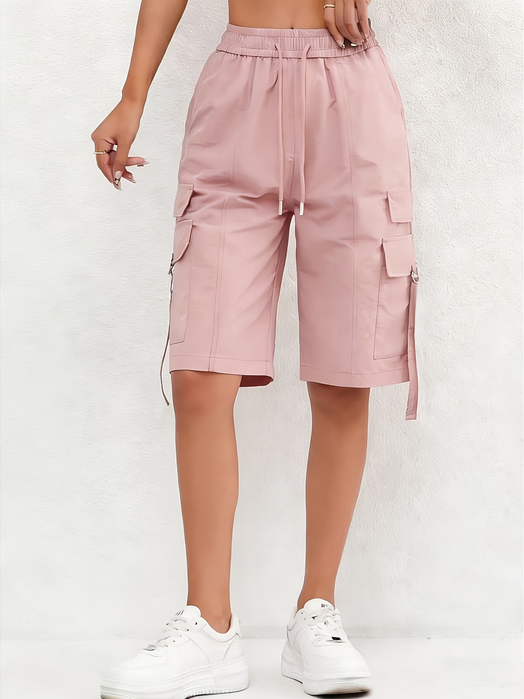 Ladies Casual Fashion Utility Shorts - Pink Color