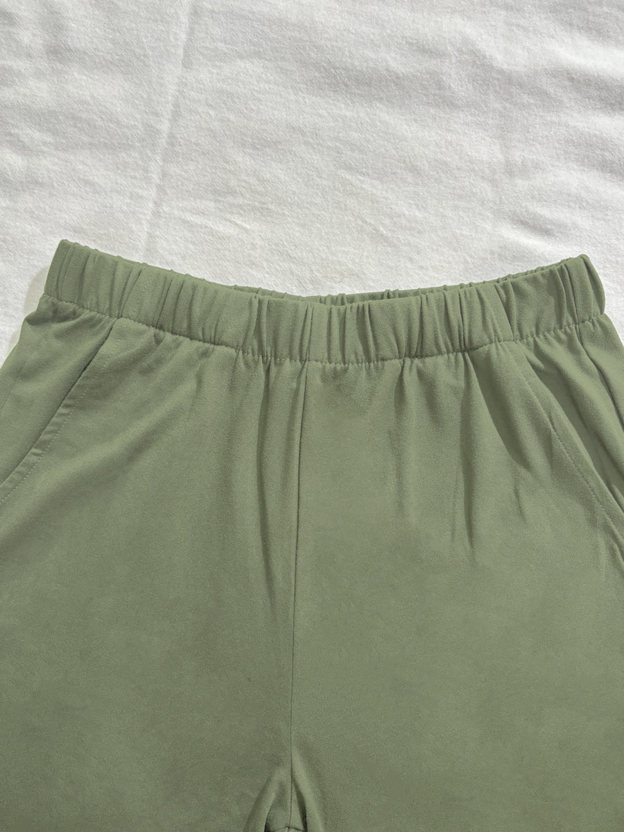2026 Spring/Summer New Arrival Women's Fashionable Purple Striped Print Leg-Length Enhancing Casual Loungewear Light Y  Streetwear Commuting Elastic Waist Side Pocket Shorts 4pcs Set - Light Gray + Blue + Light Green + Pink