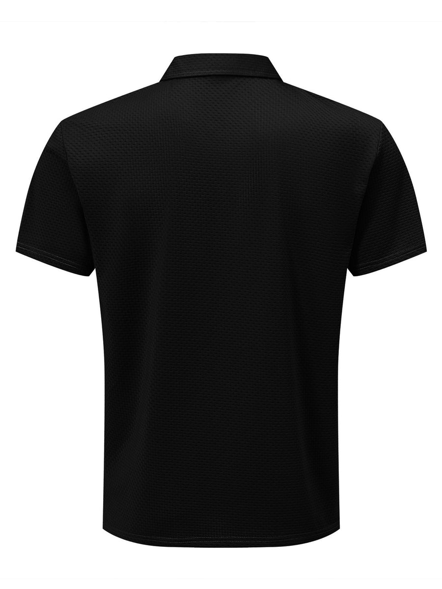 Men'S Stylish Casual Short-Sleeve Polo Shirt, Available in a 2-pc at a Discount! Comfortable T-Shirt Made from New Jacquard Quick-Dry Fabric, Perfect for Outdoor Equestrian And Golf Activities. Fashionable Casual Wear - Black+Grey