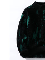 SENMEIGUO 2026 Autumn And Winter Men'S Mink Faux Fur Semi High Neck with Fleece Warm And Fashionable Casual Bottom Top - Black
