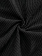 Women's Corduroy Pants - Elastic Waist Corduroy Trousers with Drawstring, Straight-Leg Lightweight Corduroy Pants Suitable for Casual Daily Wear, Dates & Outdoor Activities, Spring/Autumn Solid Color Pants (Hand Washable) - Black