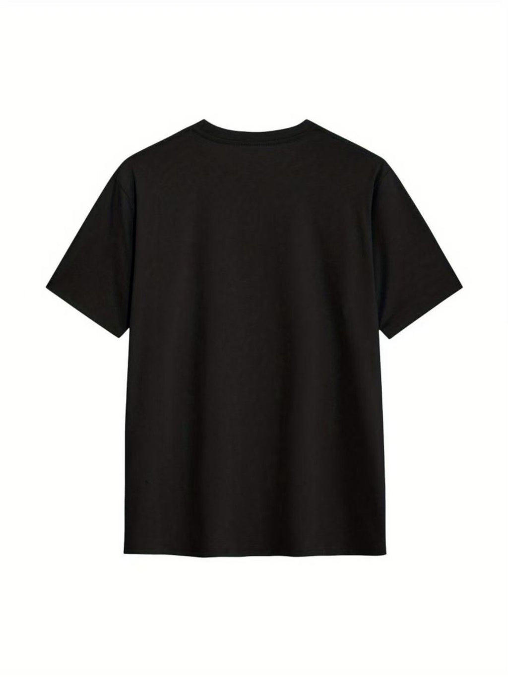 Men's Casual Short Sleeve T-Shirt - Summer Breathable Round Neck Tee with Subtle Random Print Patterns, Machine Washable Regular Fit Suitable for Casual Attire, Office, Gym & Outdoor Activities, Versatile Basic Wardrobe Essential - Black