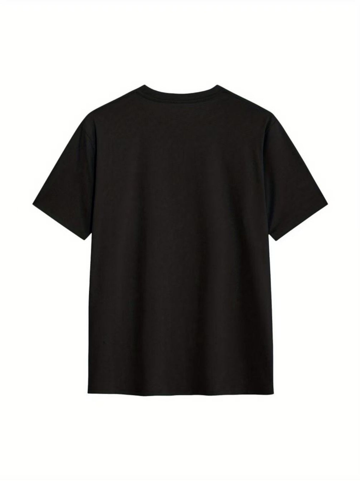 Men's Casual Short Sleeve T-Shirt - Summer Breathable Round Neck Tee with Subtle Random Print Patterns, Machine Washable Regular Fit Suitable for Casual Attire, Office, Gym & Outdoor Activities, Versatile Basic Wardrobe Essential - Black