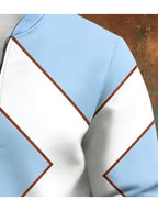 [Printed Design – Not Textured] Spring/Autumn Men's Stand Collar Half-Zip Polo Sweatshirt, Fashionable Printed Lightweight Sweatshirt for Daily Casual Versatile Wear - Mixed Color 8