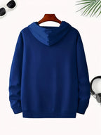 Versatile Hoodie for Weightlifting Enthusiasts, Casual and Comfortable Long-Sleeve Pullover, Suitable for Spring, Autumn, and Winter - Blue