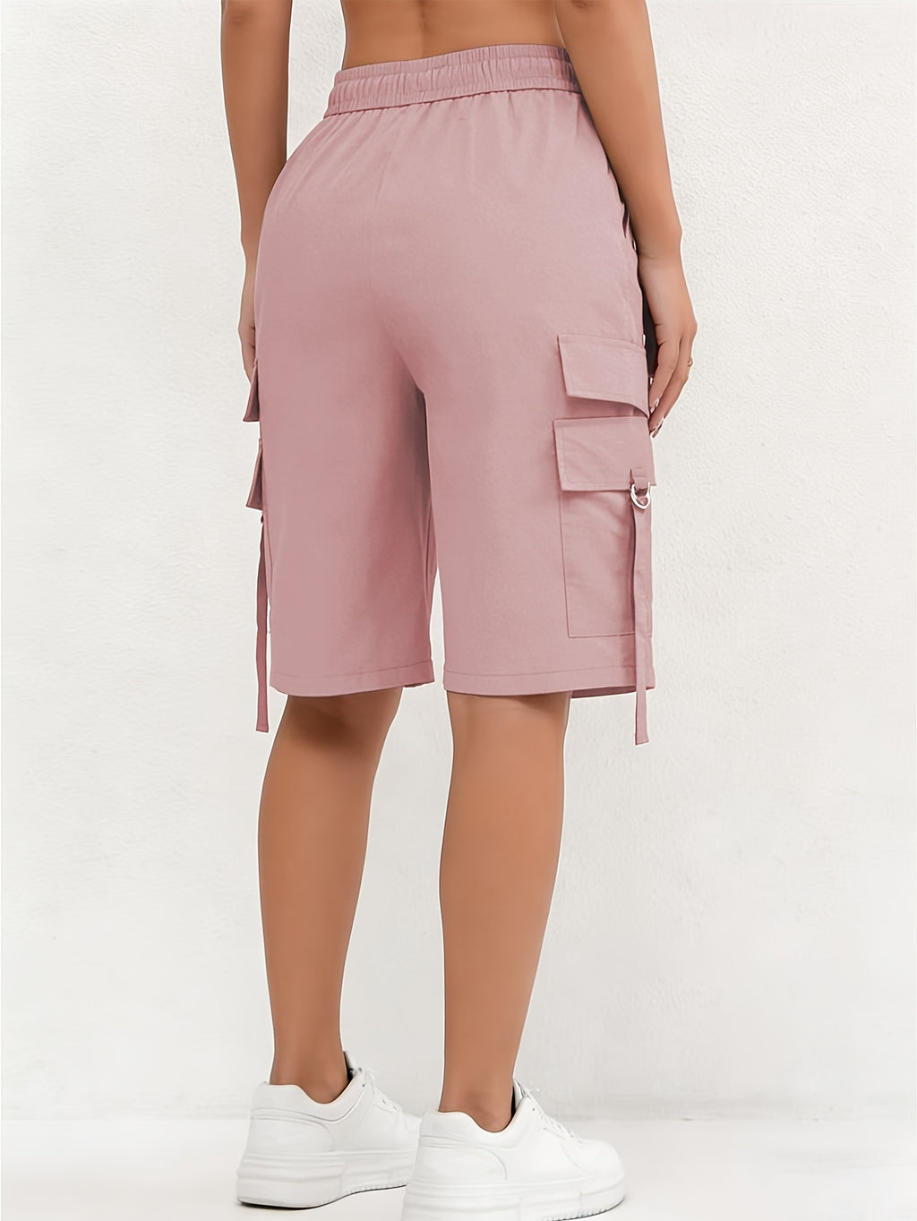 Ladies Casual Fashion Utility Shorts - Pink Color