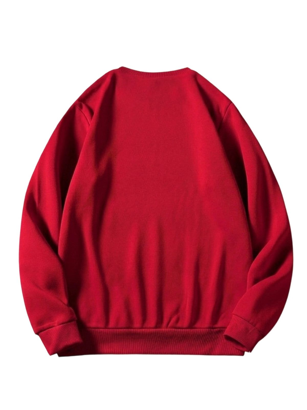 Round Neck Warner Bros. Licensed Fleece Sweatshirt Autumn Winter New Casual Loose Tom & Jerry Cartoon Print Top Men'S Trendy All-Match Warm Jacket - Red