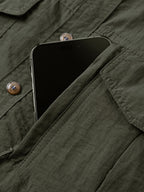 2025 Spring New Outdoor Fishing Long Sleeve Shirt Thin Multi-pocket Men's Workwear Shirt - Olive Green