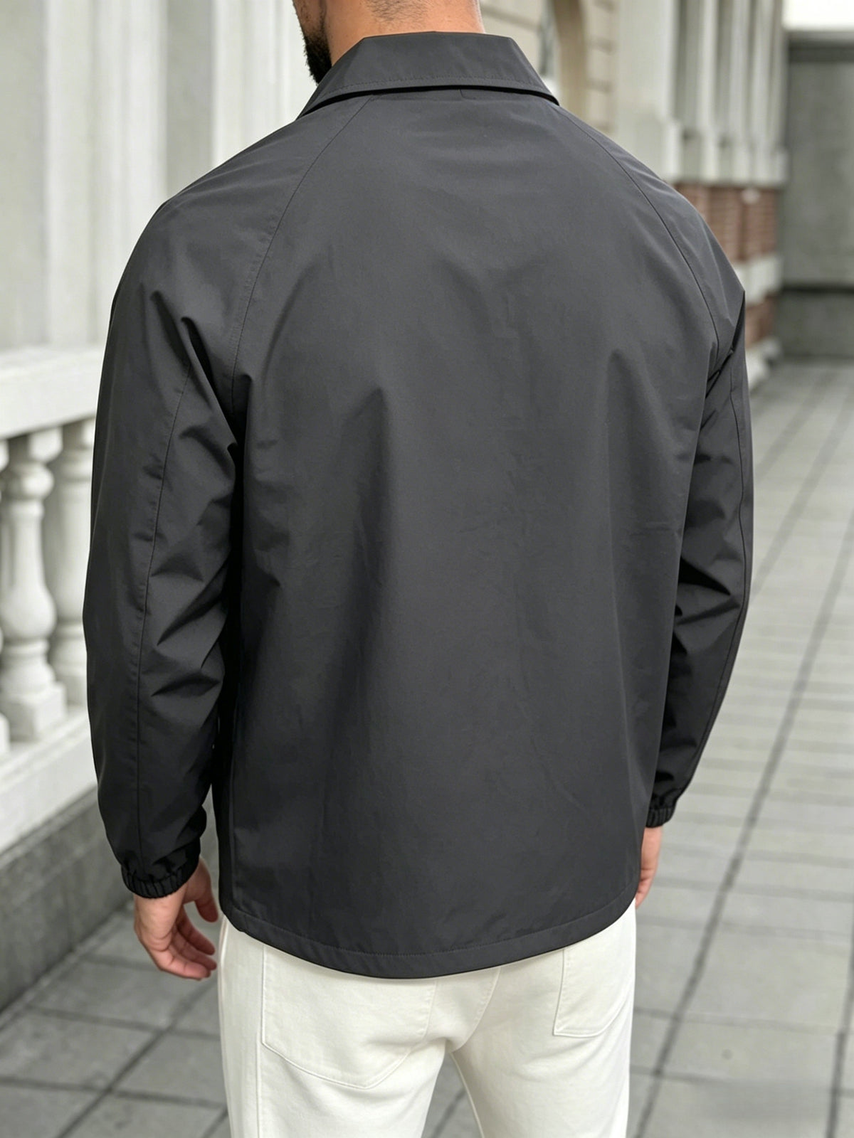 [Villa Le Water OBM] Autumn Men'S Badge Embroidered Shield Blazer, Suitable for Work, Outdoor Wear - Dark Gray