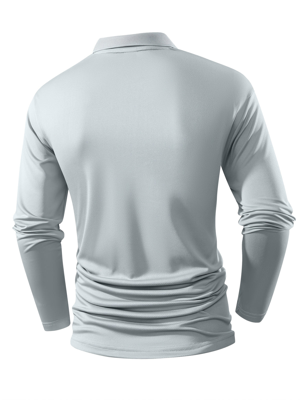 Spring And Autumn Explosive Value Three-Piece POLO Collar Long-Sleeved Top for Men, Stylish, Easy And Versatile, Solid Color Design, Multi-Color Optional Sports And Casual, Soft And Comfortable, Jumper, 220G/Square Meter Fabric Weight - Black White Gray