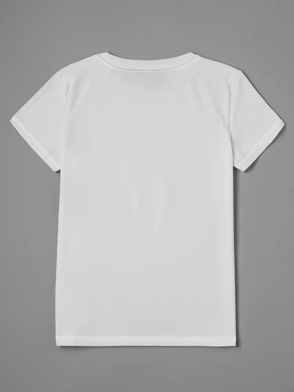 Printed Design Casual Crew Neck T-Shirt, Spring/Summer Fashion Women's T-Shirt [Printed Design – Not Textured] - White