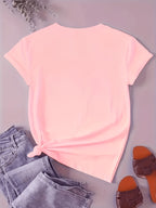 Women'S Blended T-Shirt – Classic Fit, Soft And Breathable, Casual Wear, Timeless Round Neck Design, Versatile for Various Outfits, Stretchy And Comfortable, Machine Washable - Pink