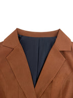 Women's Commuter Fashion Waist-Cinching Blazer, Slim-Fit Flattering Design, Professional and Capable Workplace Attire, Casual and Formal Wear - Brown