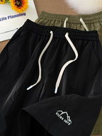2026 Summer New American Minimalist Casual S Shorts, Outdoor Quick-Dry Knee-Length Pants, Lightweight Breathable Loose Comfortable Beach Shorts - Black