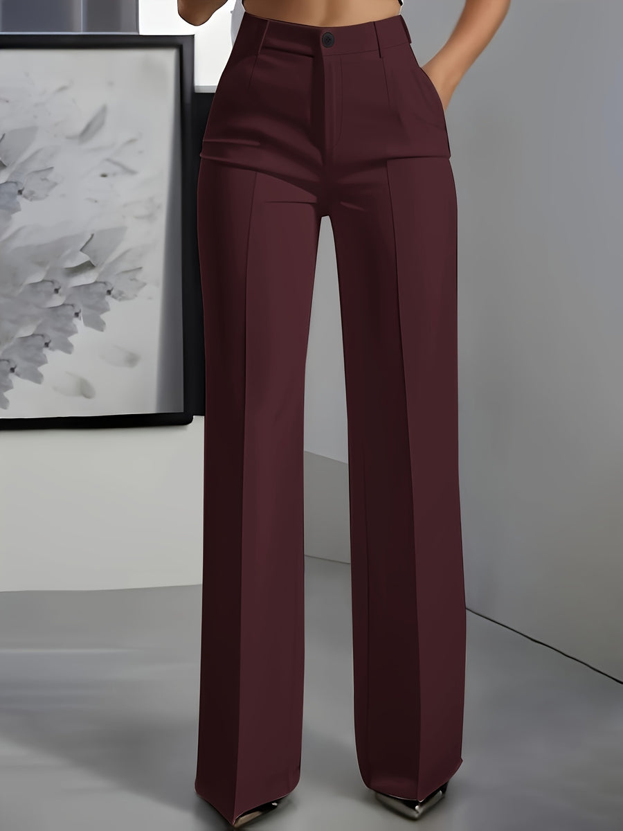 Elegant Special + Women'S Solid Color Easy Trousers - Red