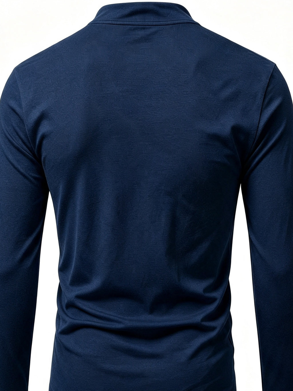 2026 New Men'S Casual Outdoor Tie-Neck Polo Shirt - K, Long Sleeve for All Seasons, Button-Less Design with Cross Drawstring, Stand Collar, Breathable And Comfortable, Quick-Dry - Navy Color