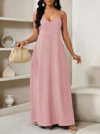 Women's Bohemian Vest Dress, Loose Long Dress for Women, Strapless Birthday and Event Dress/Holiday Dress for Vacation, Women's Bohemian - Pink