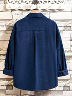 Men'S Double-Pocket Front-Button Shirt (T-Shirt Not Included) - Navy Color
