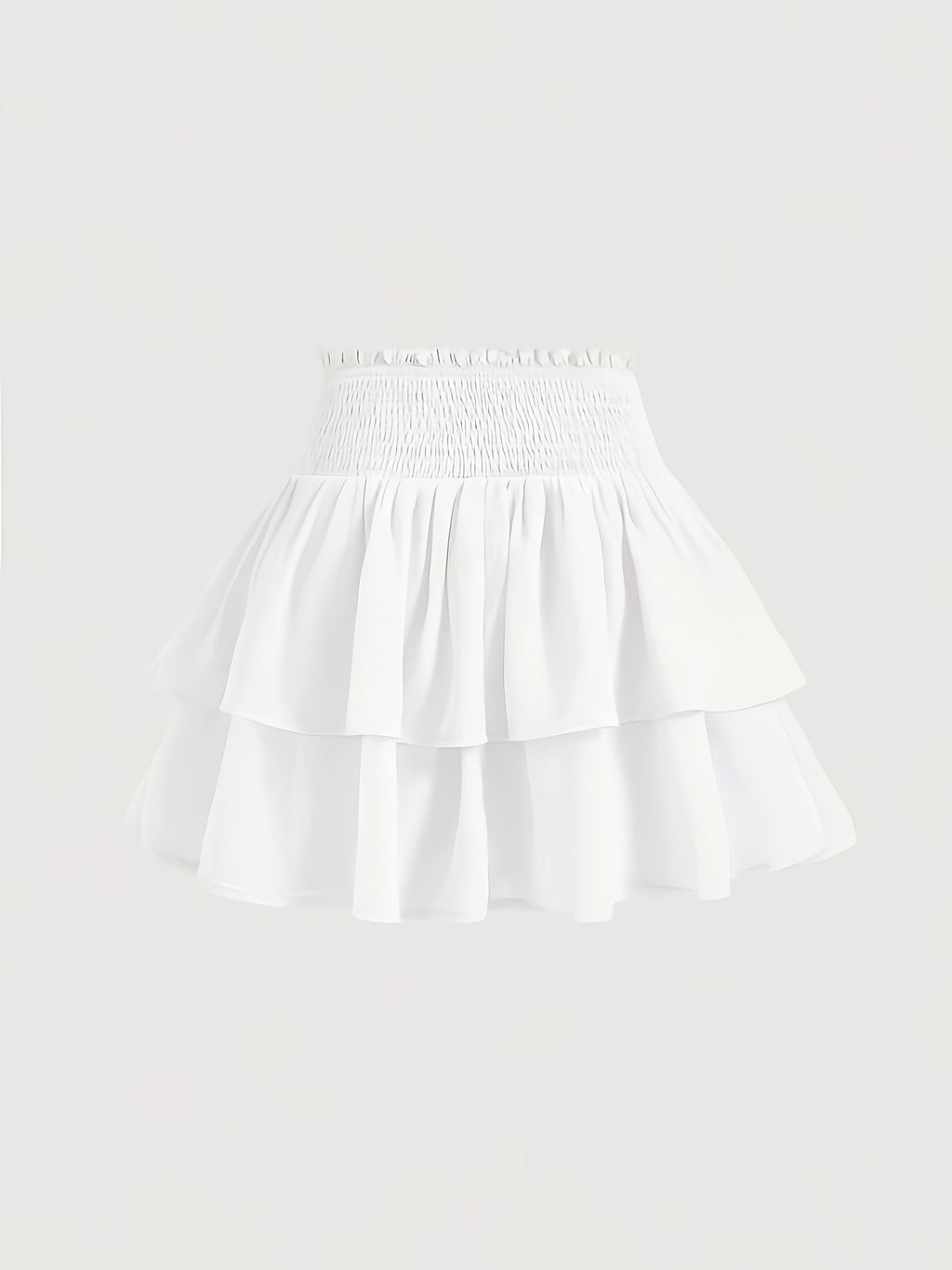 New Women'S High-Waisted Fitted Skirt with a Cake Style - White