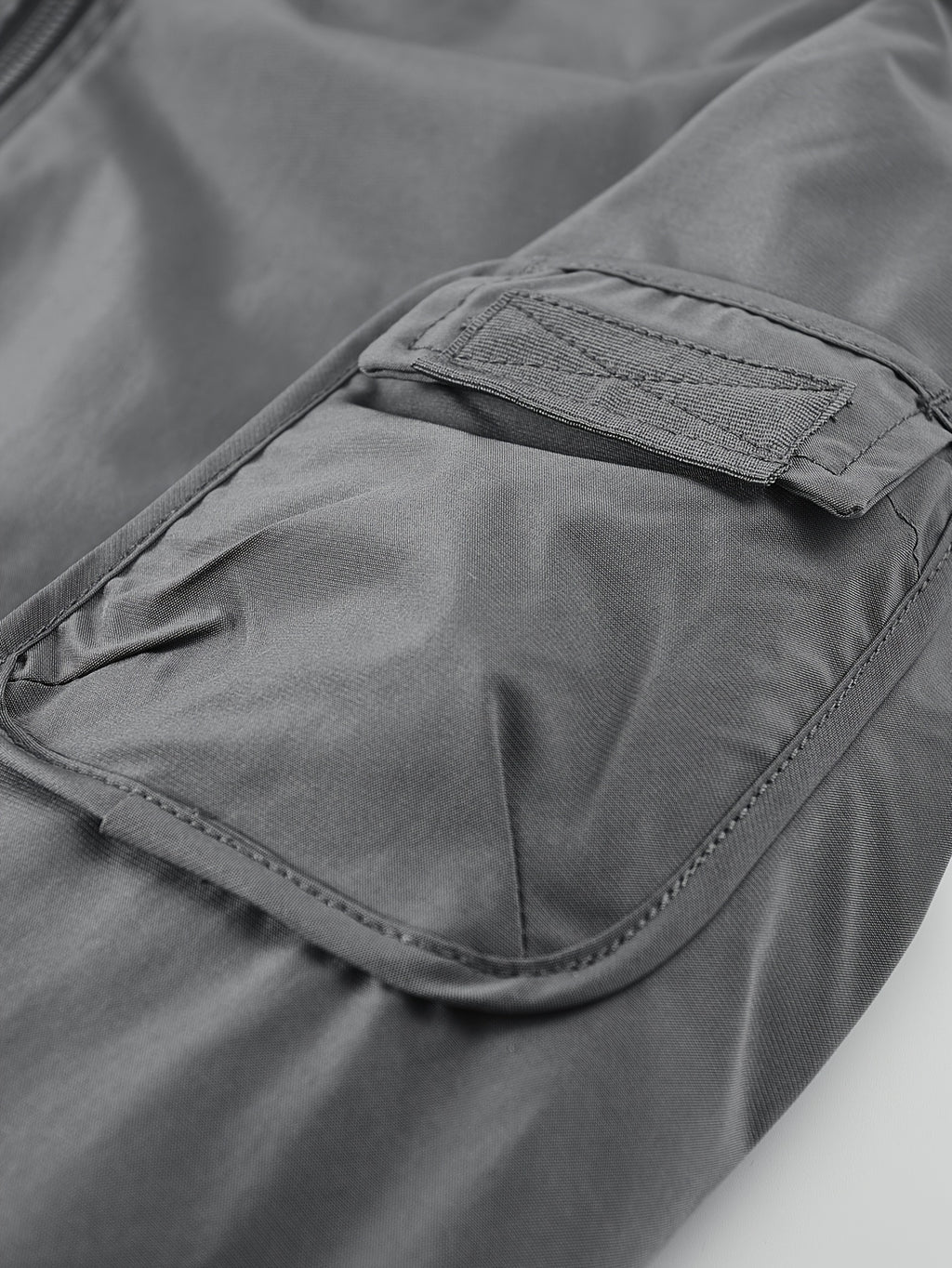 Outdoor Casual Loose Top Stand Collar Men'S Spring Autumn Men'S American 3D Pocket Flight Jacket Baseball Uniform Work Jacket Men - Grey