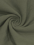 Men's Linen Henley Collar Long Sleeve Loose Fit Casual Vacation Top - Olive Green