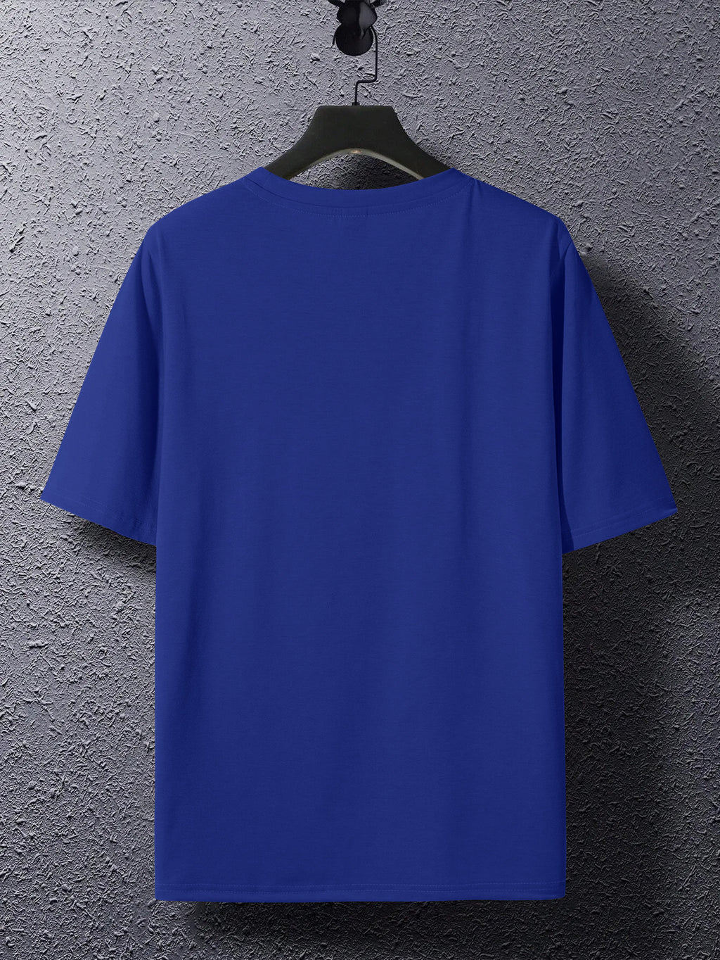 Summer New Men'S Regular Fit Short Sleeve T-Shirt with Chest Brown Small Label Text Print Easy Comfortable Casual Outing Commute All-Match Round Neck Top - Blue