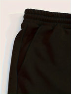 Autumn Winter Trendy Fashion Hooded Drawstring Sweatshirt And Sweatpants Women'S Set Hooded Drawstring Design, Sweatshirt with Kangaroo Pocket on Front Cold Weather Comfortable Outfit, Classic Silhouette - Black