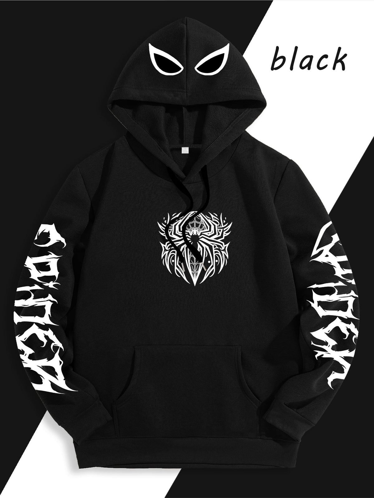 Warner Authorized Unisex Autumn Winter Hooded Sweatshirt, Suitable for Dark Gothic Enthusiasts, Street Fashion Players, Campus Daily Outings, Casual Shopping, Couple And Best Friend Trendy Wear - Black