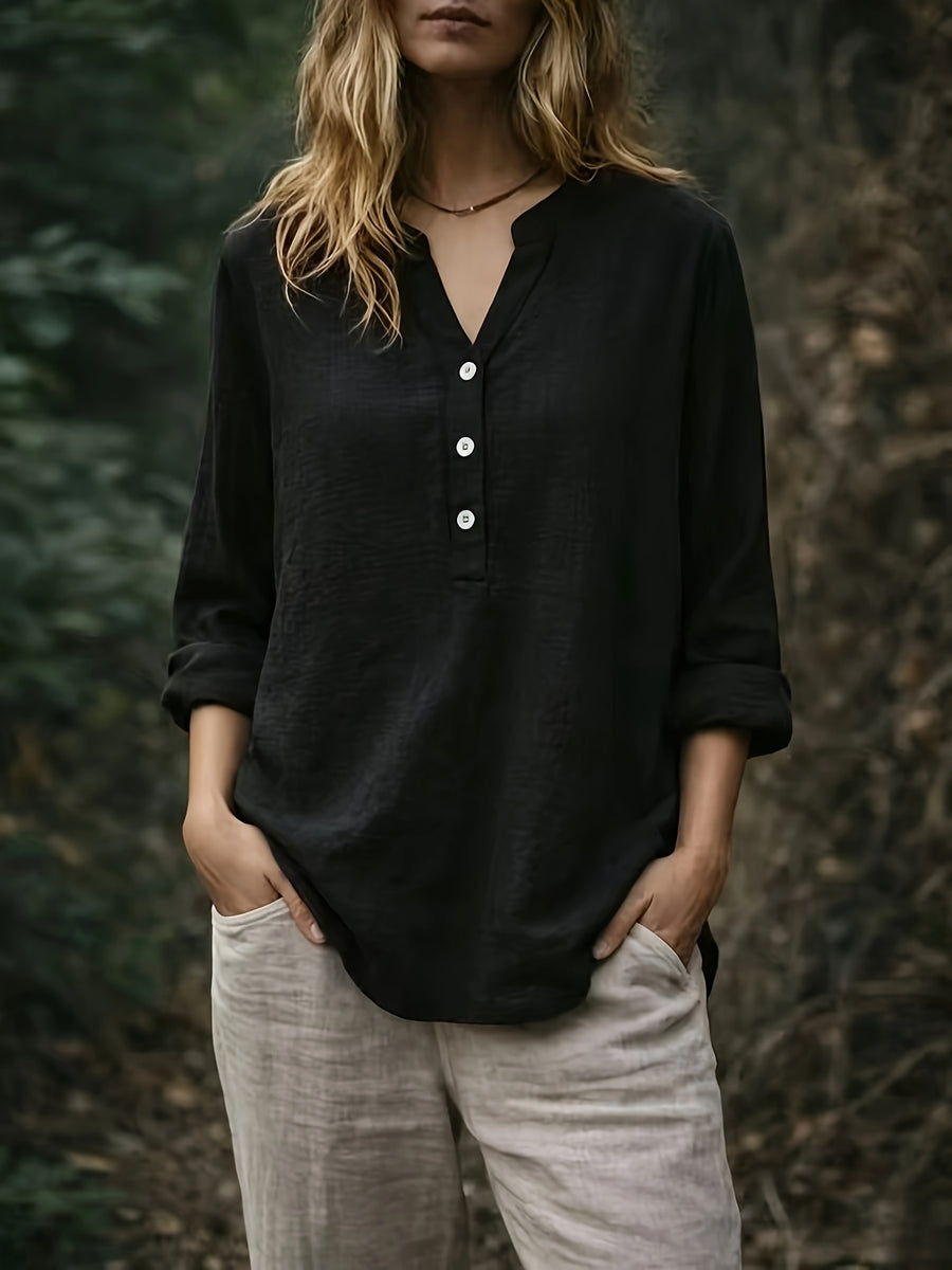 DJ260317129 New Women's Shirt, Suitable for Work, Weddings, Parties, Concerts, Brunch, Airports, Daily Fashion, Halloween, Christmas, Vintage Style - Black