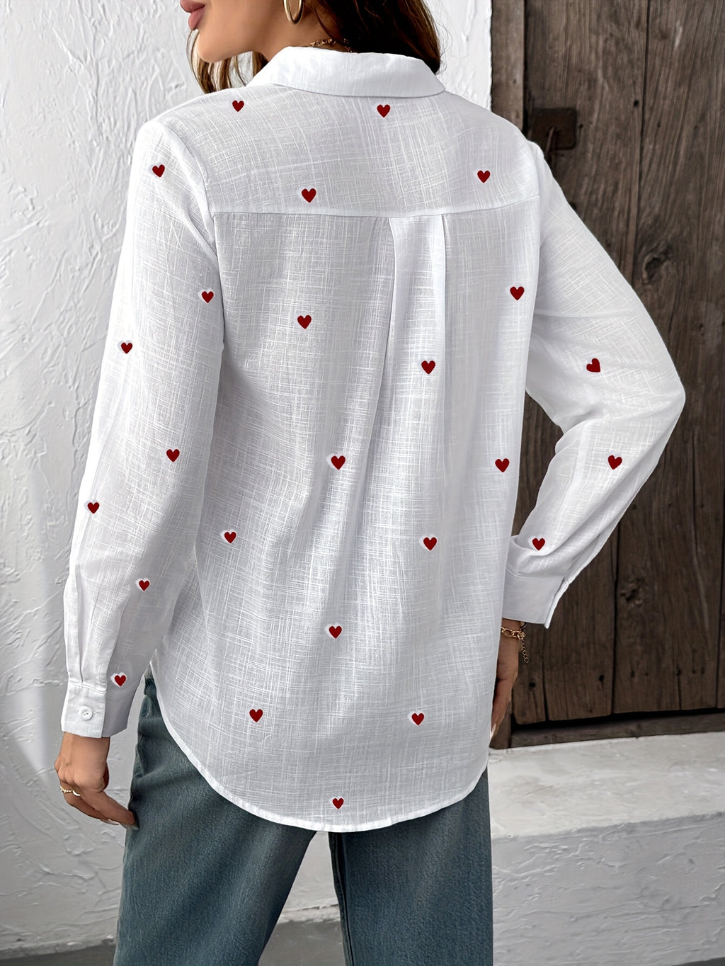 Slub Style Shirt Casual Women Long Sleeves - Multicolor
