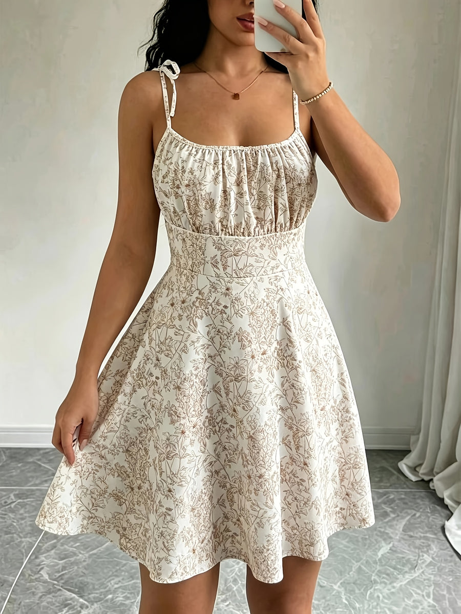 Women's Spring & Summer Sexy Vacation Dress, Allover Floral with Lace Details, Suitable for Romantic Occasions, Balls, Birthday Parties, Elegant Outfits, Casual Fashion, Y2K Style, Club Wear, Backless Design - 【Light Yellow】