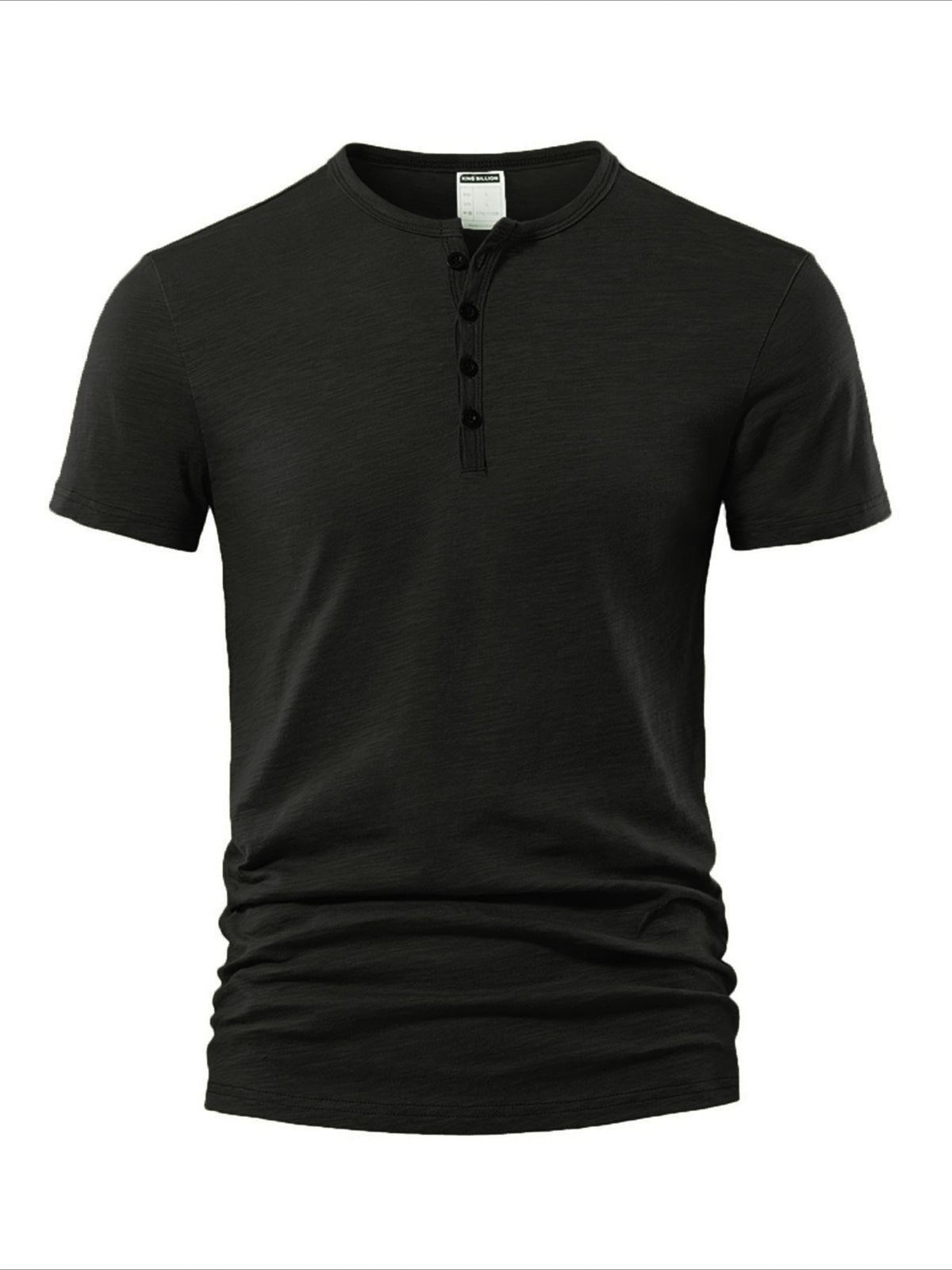 Men'S Summer Fashion T-Shirt Solid Casual Men'S Beach Vacation T-Shirt - Black