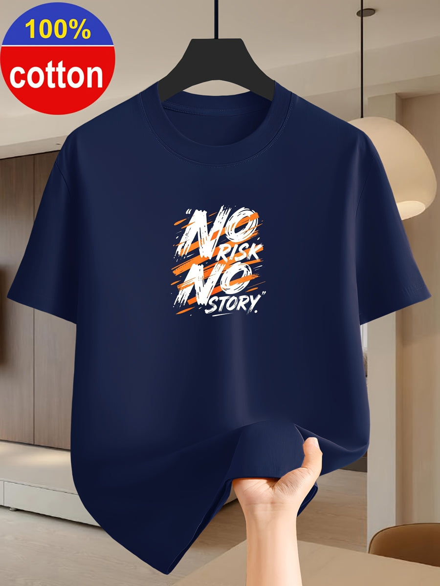 100% Cotton Summer Round-neck Short-sleeve T-shirt, Made of Pure Cotton Fabric, Skin-friendly, Breathable, and Non-stuffy. A Basic Style Suitable for Daily Commutes and Casual Home Wear - Navy Color