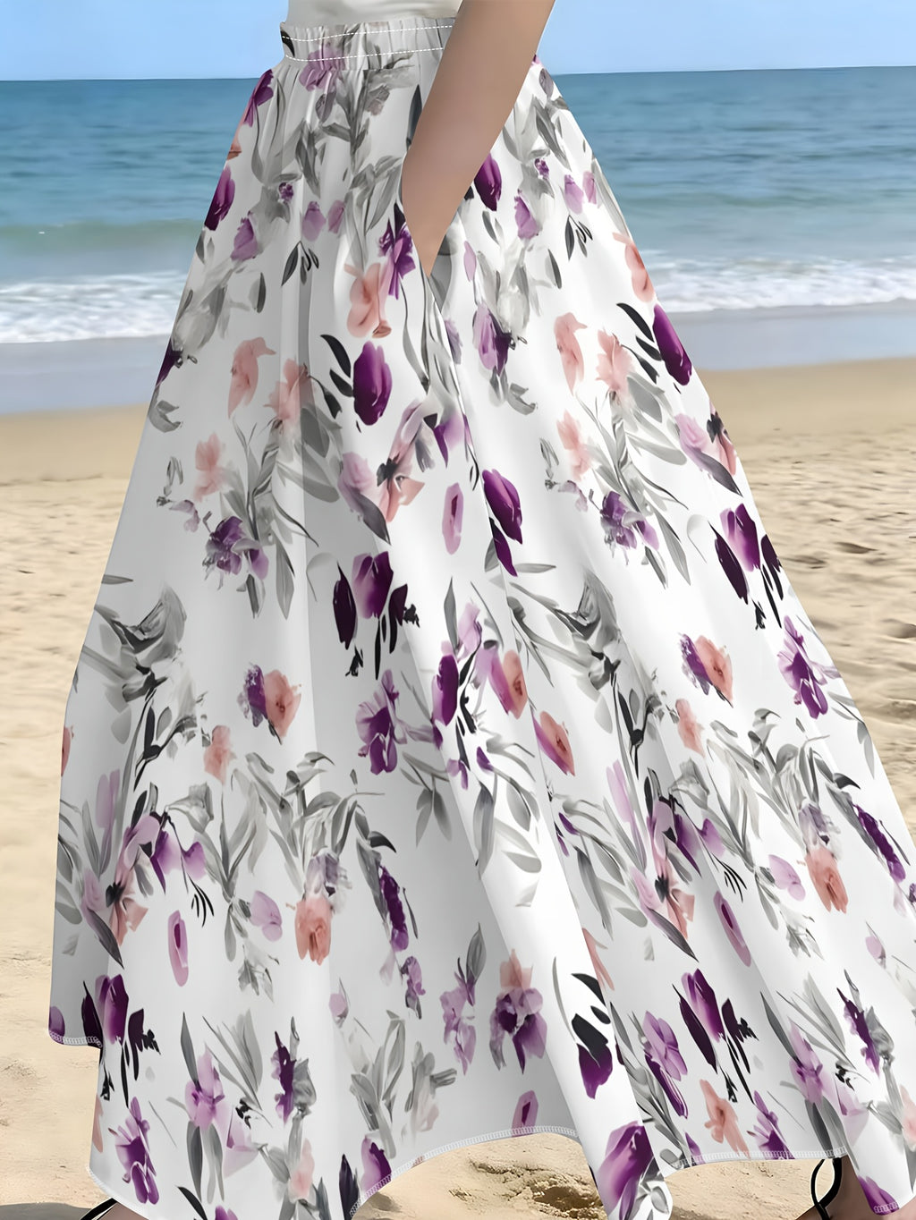 Solid Drapey Chic A-Line Skirt - Mixed colors