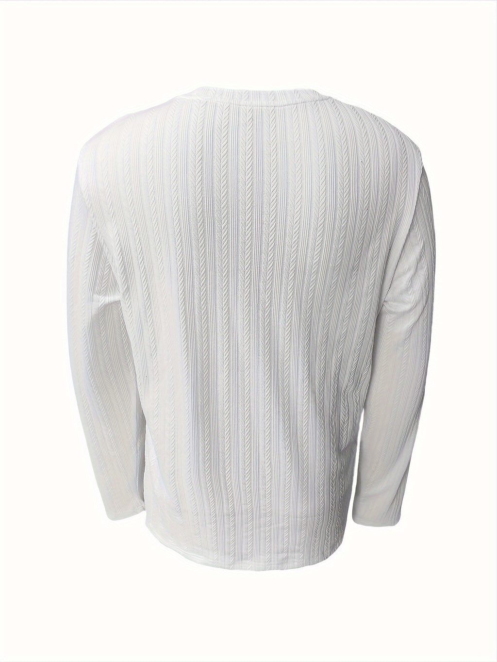 Men's Slim-Fit Long Sleeve T-Shirt - Casual & Stylish, Perfect for Fall/Winter, Machine Washable - White