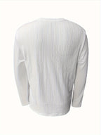 Men's Slim-Fit Long Sleeve T-Shirt - Casual & Stylish, Perfect for Fall/Winter, Machine Washable - White